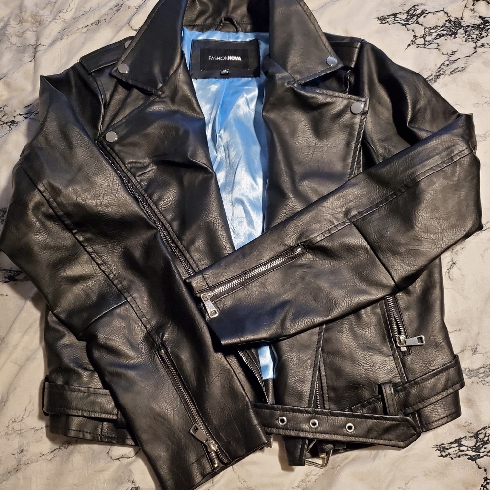 Black leather jacket